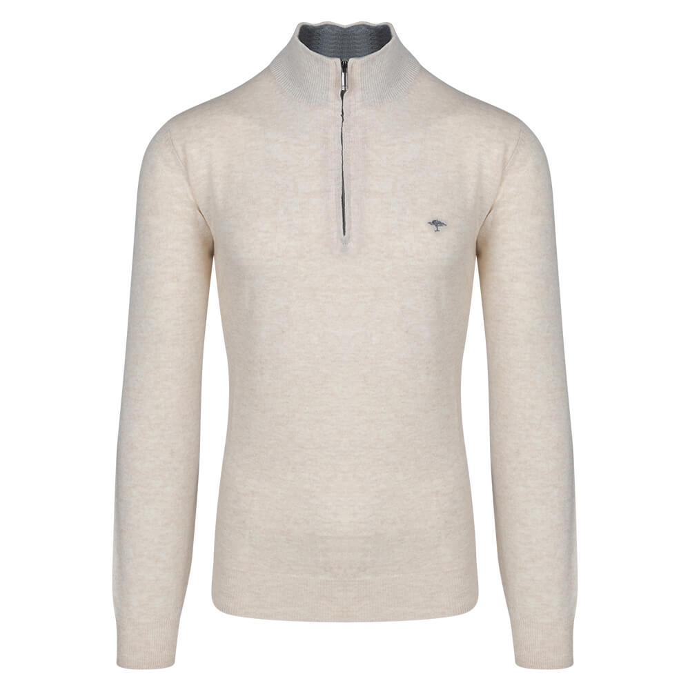 Fynch-Hatton Εκρού Half Zip 100% Wool - 1221  807
