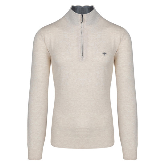 Fynch-Hatton Εκρού Half Zip 100% Wool - 1221  807