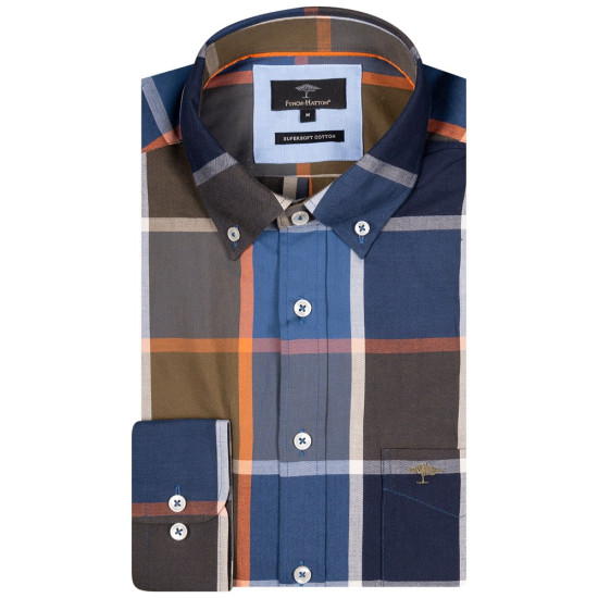 Fynch-Hatton Μπλε Πουκάμισο Button Down - 1308  7020