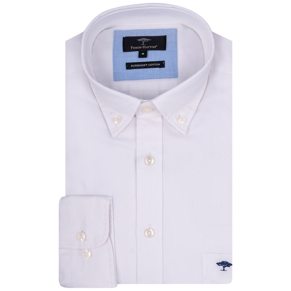 Fynch-Hatton Λευκό Πουκάμισο Button Down - 1314  6000
