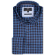 Fynch-Hatton Καρό Μπλε Πουκάμισο Button Down - 1314  8120