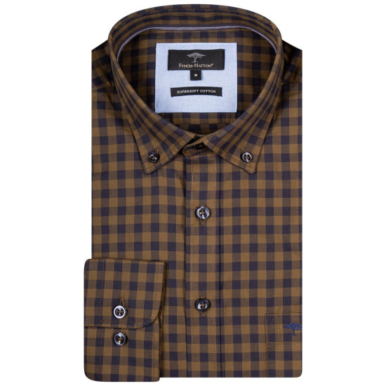 Fynch-Hatton Καρό Λαδί Πουκάμισο Button Down - 1314  8120