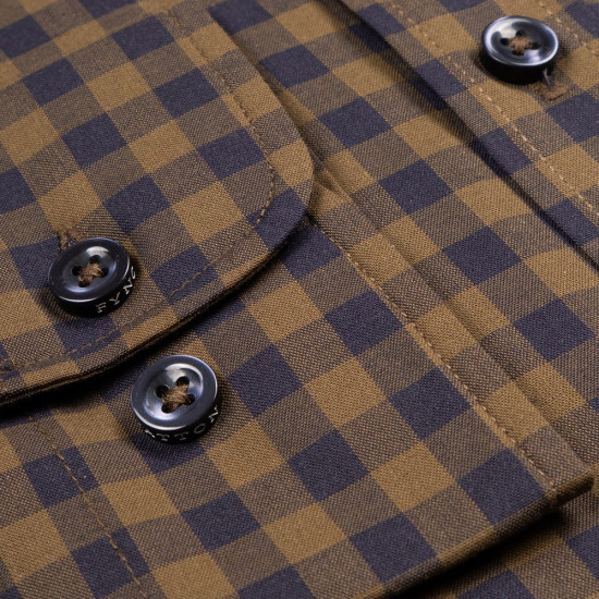 Fynch-Hatton Καρό Λαδί Πουκάμισο Button Down - 1314  8120