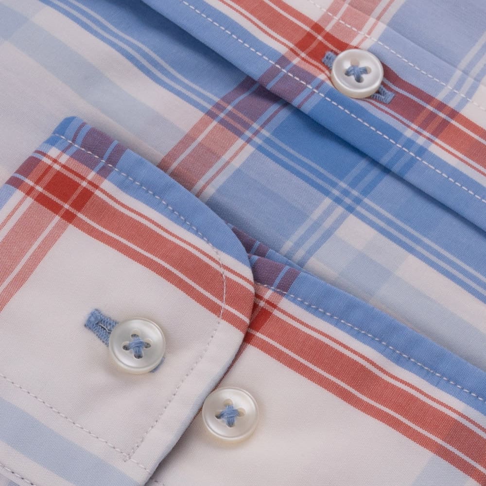 Fynch-Hatton Μπλε/Κόκκινο Καρό Πουκάμισο Button Down - 1402  7020
