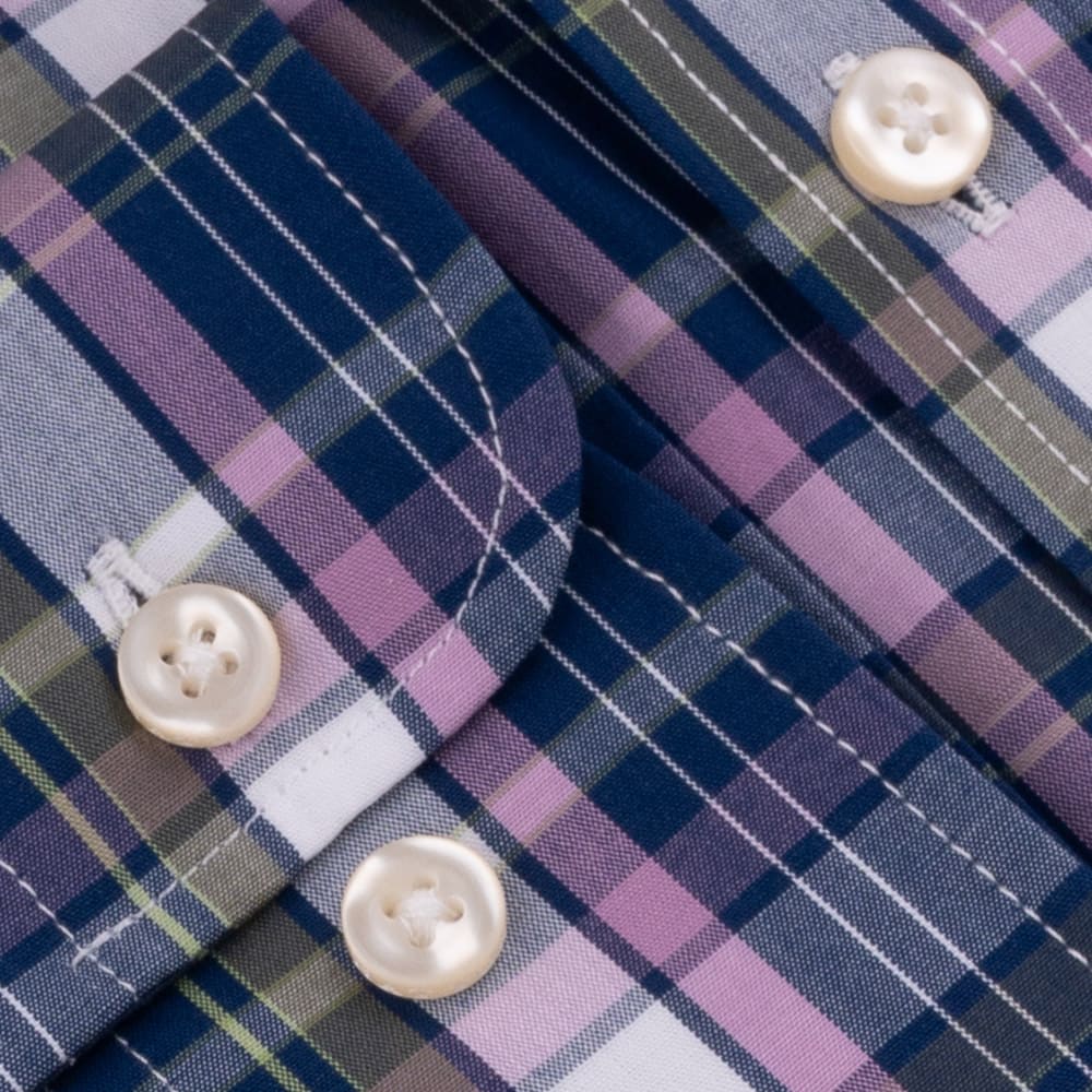 Fynch-Hatton Μπλε/Μωβ Καρό Πουκάμισο Button Down - 1403  8070