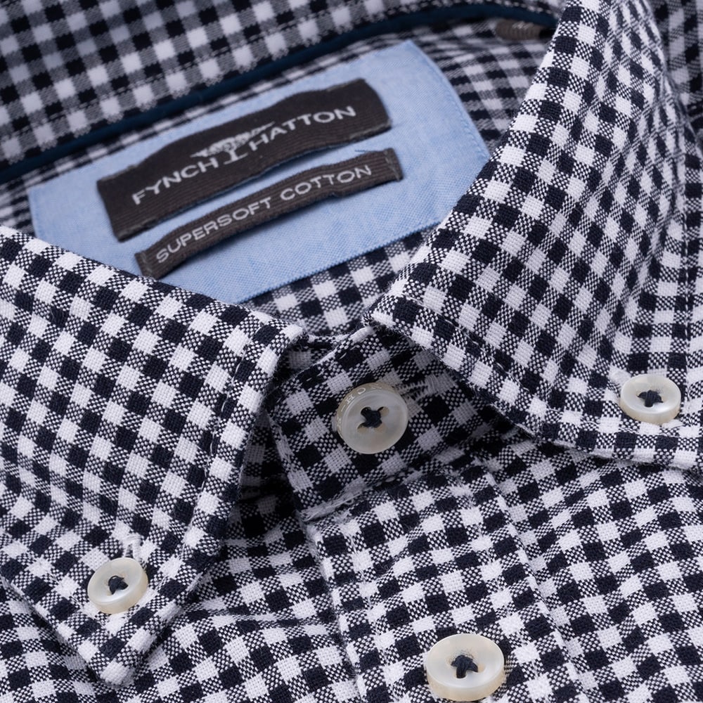 Fynch-Hatton Λευκό/Μαύρο Πουκάμισο Button Down - 1408  6020