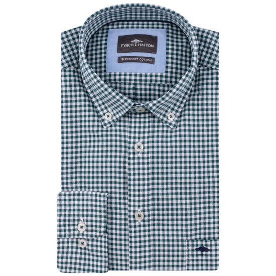 Fynch-Hatton Λευκό/Πράσινο Πουκάμισο Button Down - 1408  6020