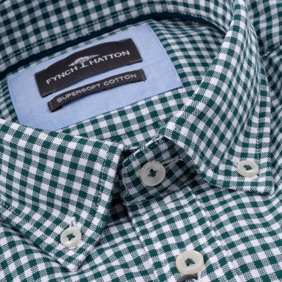 Fynch-Hatton Λευκό/Πράσινο Πουκάμισο Button Down - 1408  6020