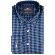 Fynch-Hatton Μπλε Πουκάμισο Button Down Καρό - 1410  8040