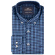 Fynch-Hatton Μπλε Πουκάμισο Button Down Καρό - 1410  8040