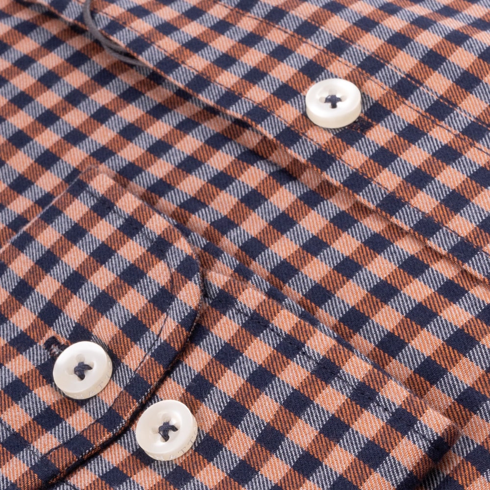 Fynch-Hatton Μπεζ Πουκάμισο Button Down Καρό - 1410  8040