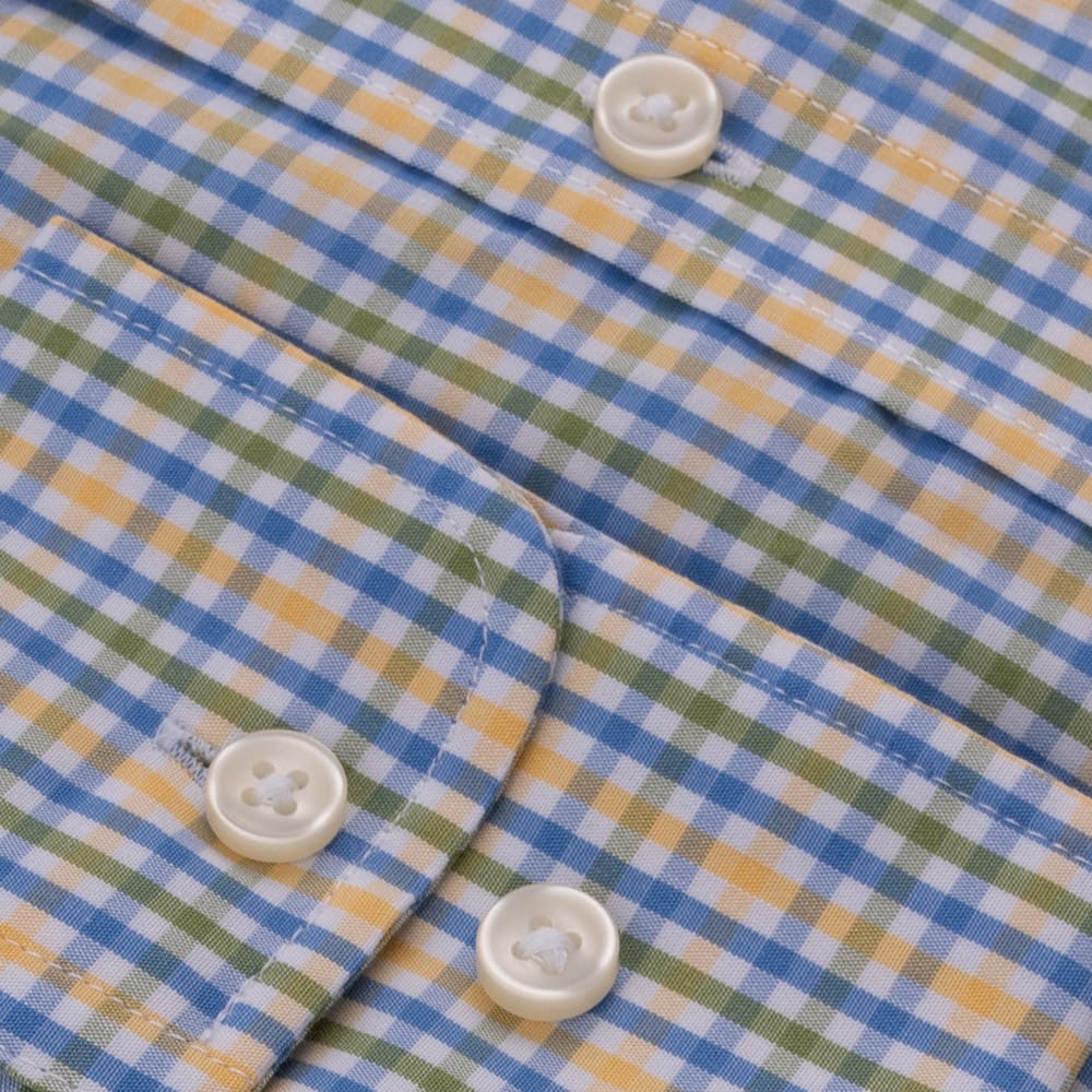 Fynch-Hatton Μπλε/Κίτρινο Καρό Πουκάμισο Button Down - 1413  5030
