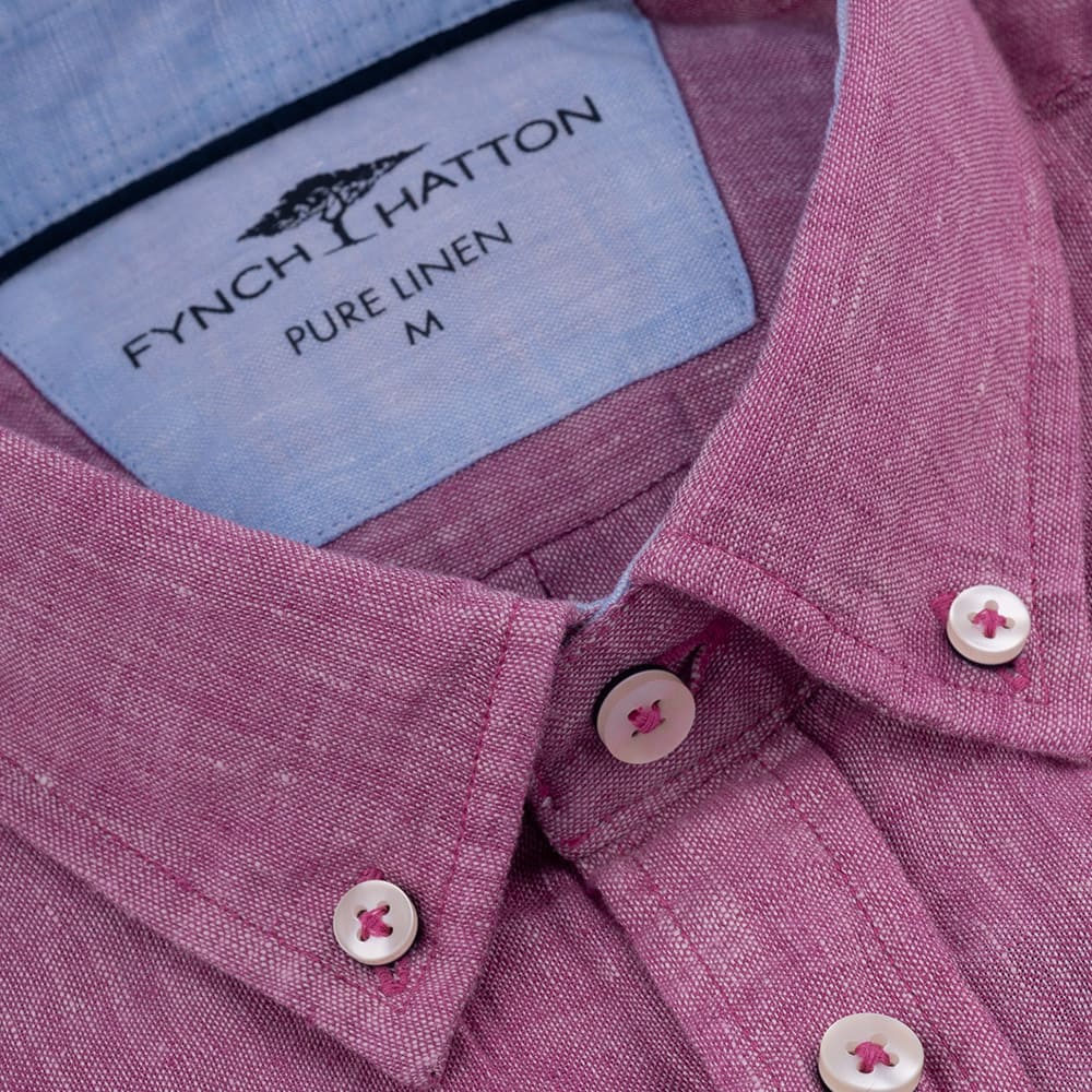 Fynch-Hatton Μωβ Πουκάμισο 100% Linen - 1413  6000