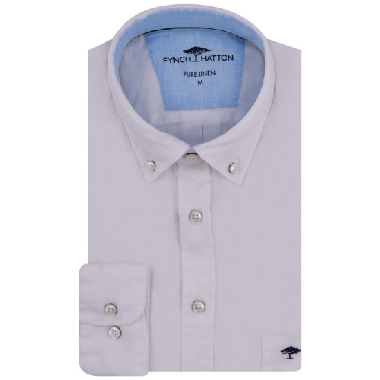 Fynch-Hatton Λευκό Πουκάμισο 100% Linen - 1413  6000