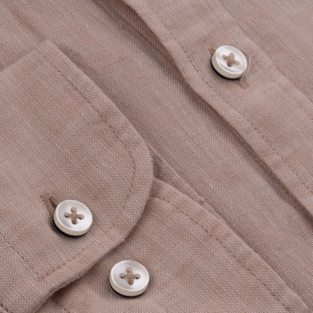 Fynch-Hatton Μπεζ Πουκάμισο 100% Linen - 1413  6000