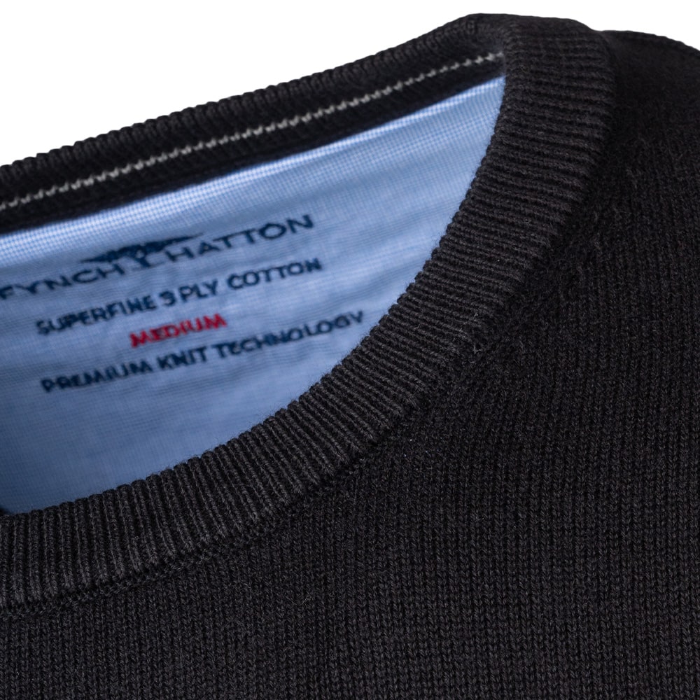 Fynch-Hatton Μαύρο Πουλόβερ C Neck - 1414  210
