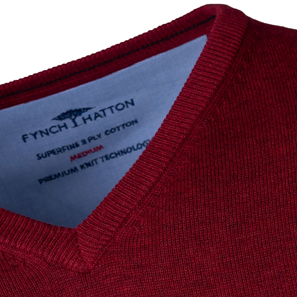 Fynch-Hatton Κόκκινο Πουλόβερ V-Neck - 1414  211