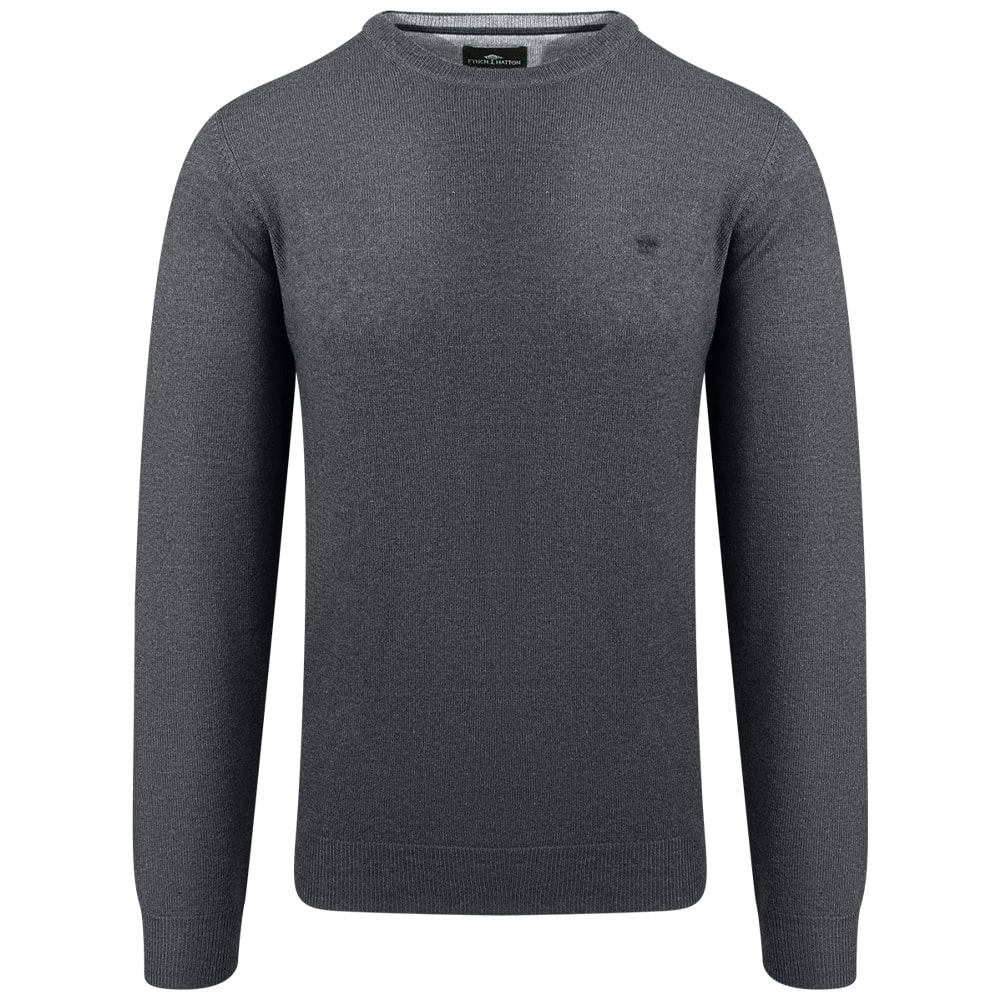 Fynch-Hatton Ανθρακί Πουλόβερ C Neck - 1414  800