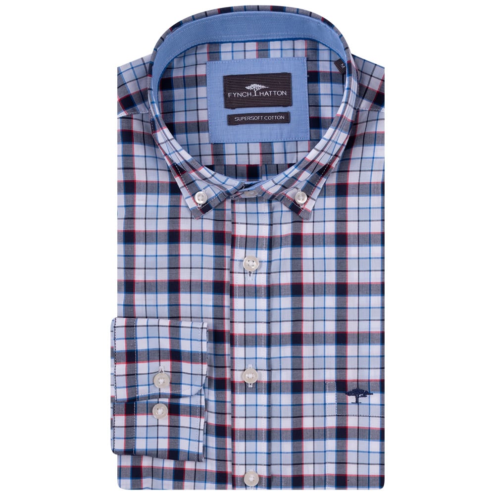 Fynch-Hatton Μπλε Πουκάμισο Button Down - 1502  8260