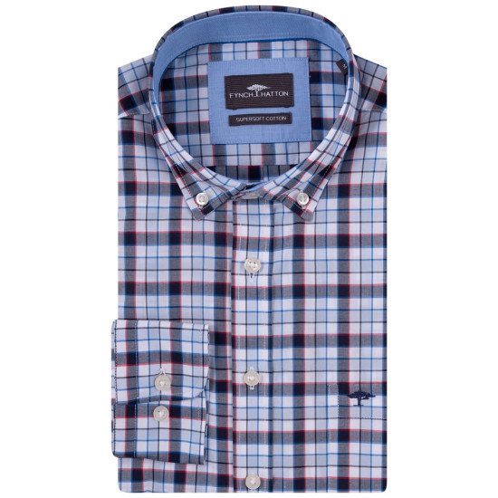 Fynch-Hatton Μπλε Πουκάμισο Button Down - 1502  8260