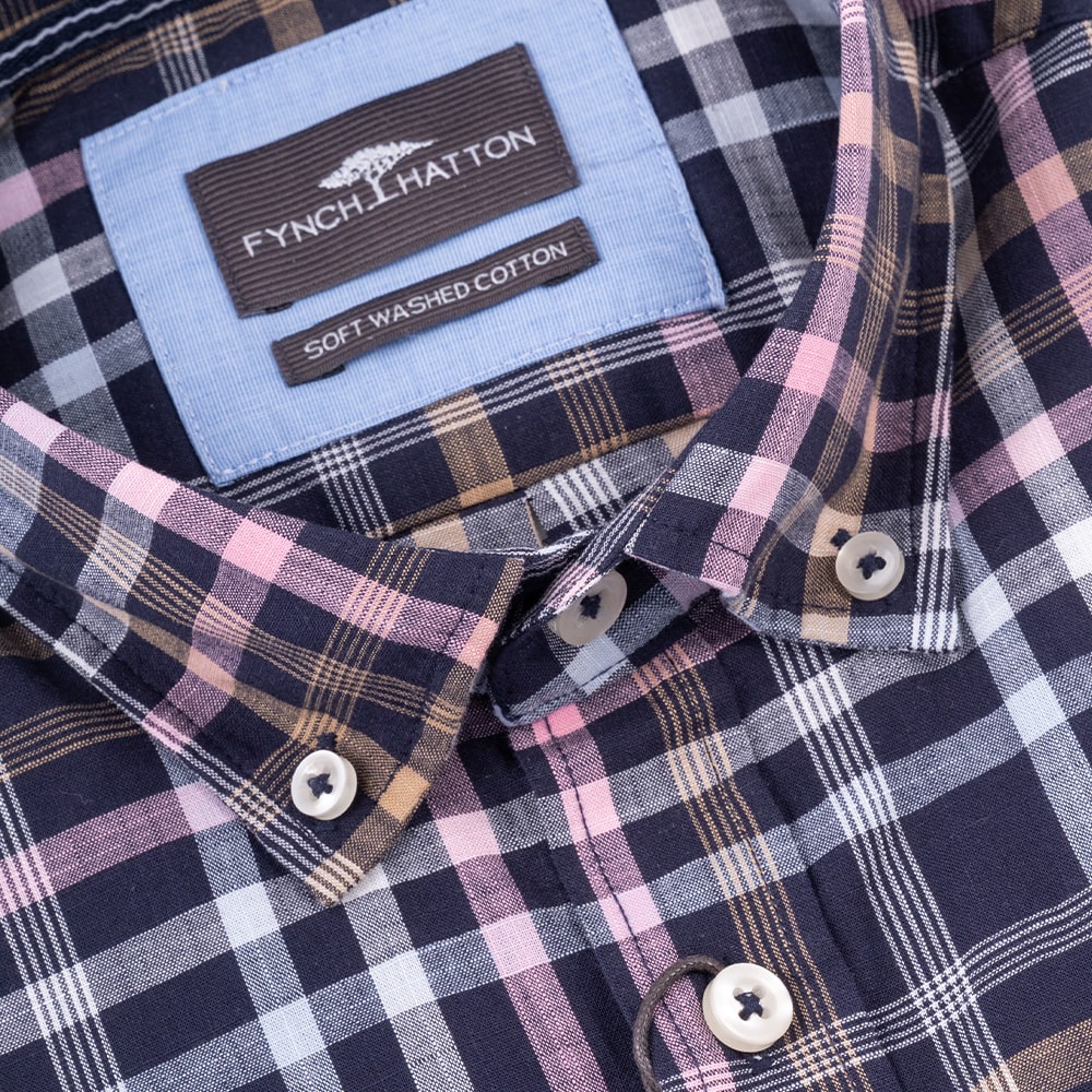 Fynch-Hatton Μπλε Σκούρο Πουκάμισο Button Down - 1504  8471