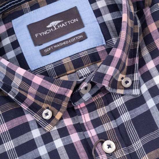 Fynch-Hatton Μπλε Σκούρο Πουκάμισο Button Down - 1504  8471