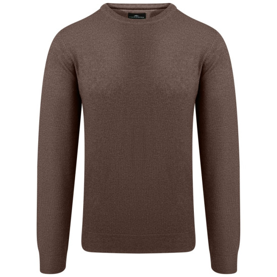 Fynch-Hatton Καφέ Πουλόβερ C Neck 100% Wool - 1509  715