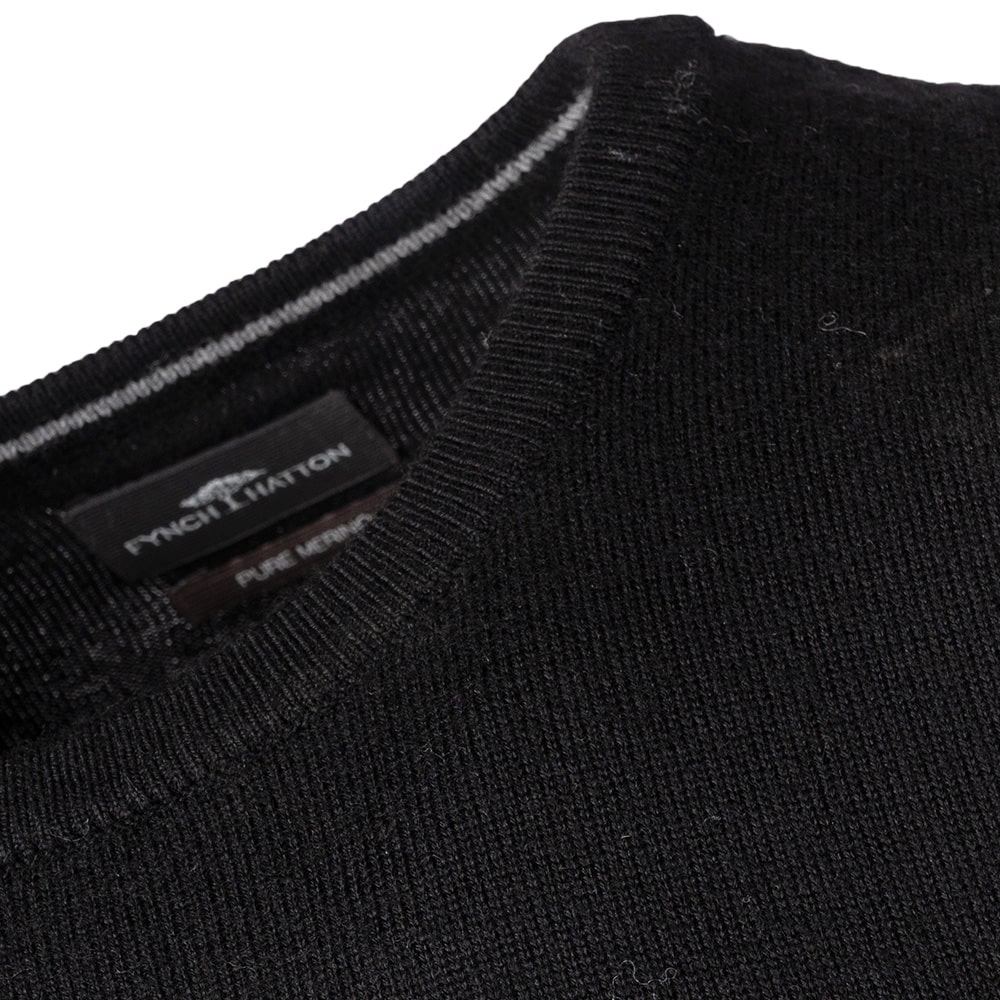Fynch-Hatton Μαύρο Πουλόβερ C Neck 100% Wool - 1509  715