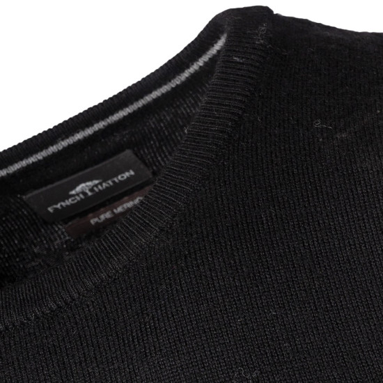 Fynch-Hatton Μαύρο Πουλόβερ C Neck 100% Wool - 1509  715