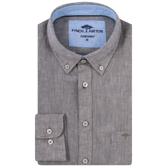 Fynch-Hatton Λαδί Πουκάμισο Button Down 100% Linen - 1513  6000
