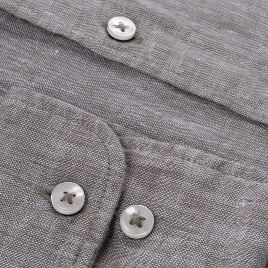 Fynch-Hatton Λαδί Πουκάμισο Button Down 100% Linen - 1513  6000