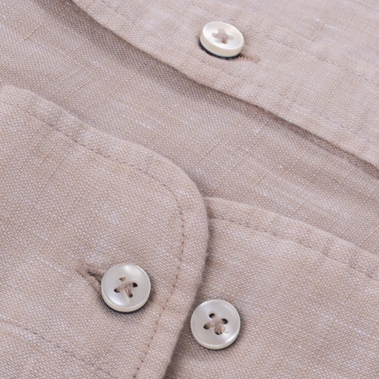 Fynch-Hatton Μπεζ Πουκάμισο Button Down 100% Linen - 1513  6000