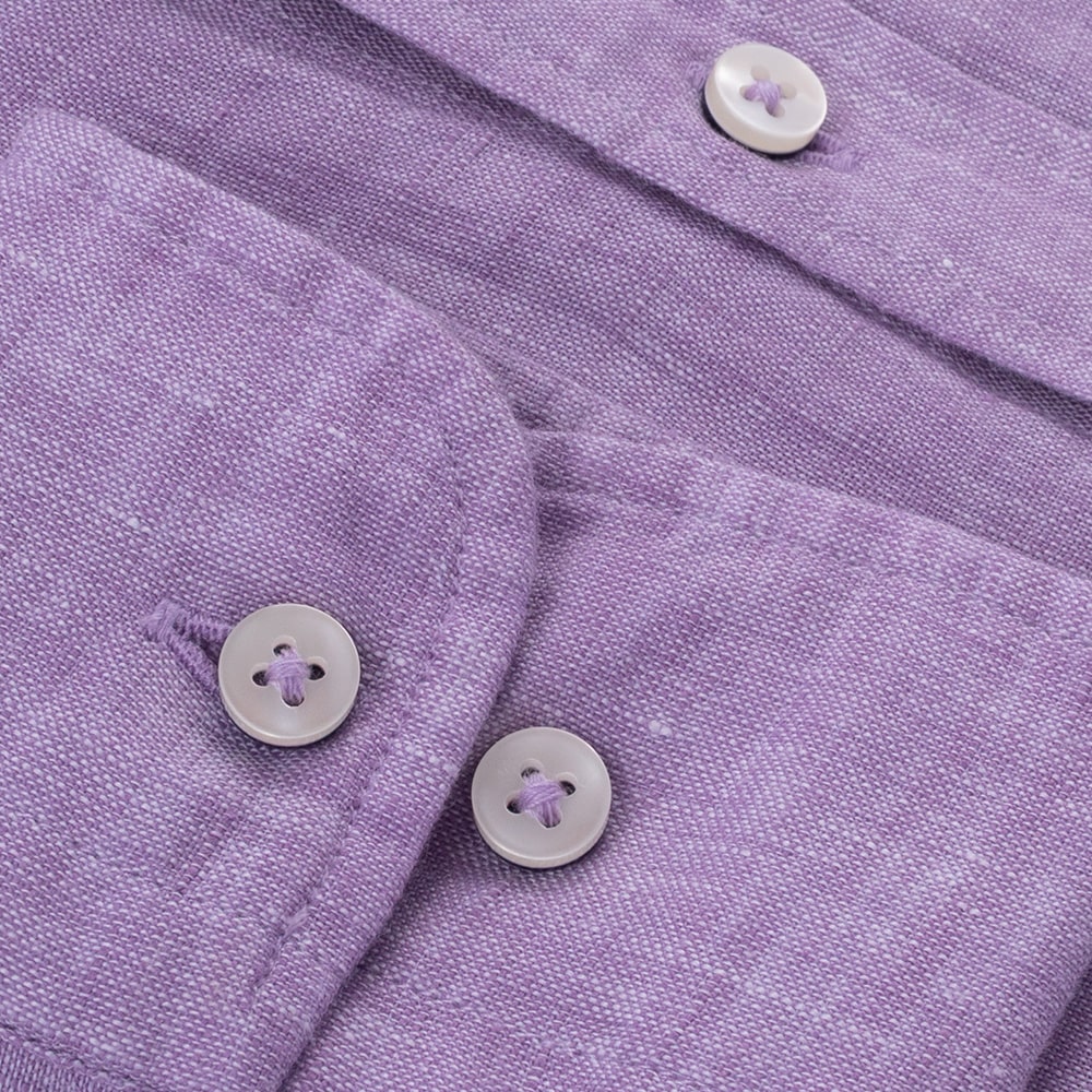 Fynch-Hatton Λιλά Πουκάμισο Button Down 100% Linen - 1513  6000
