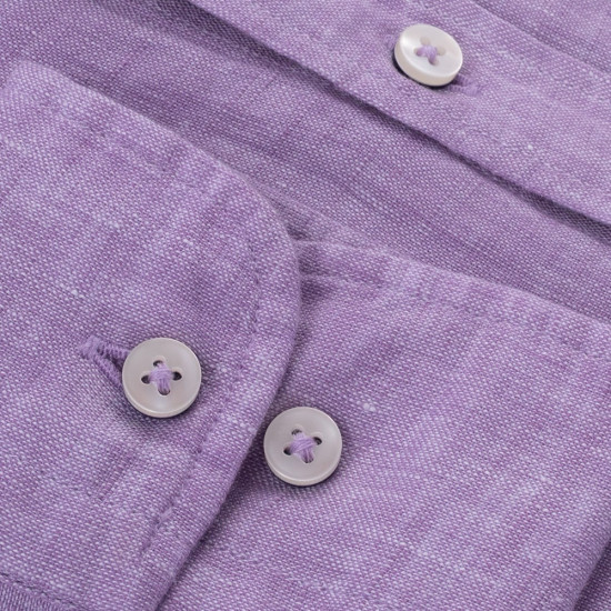 Fynch-Hatton Λιλά Πουκάμισο Button Down 100% Linen - 1513  6000