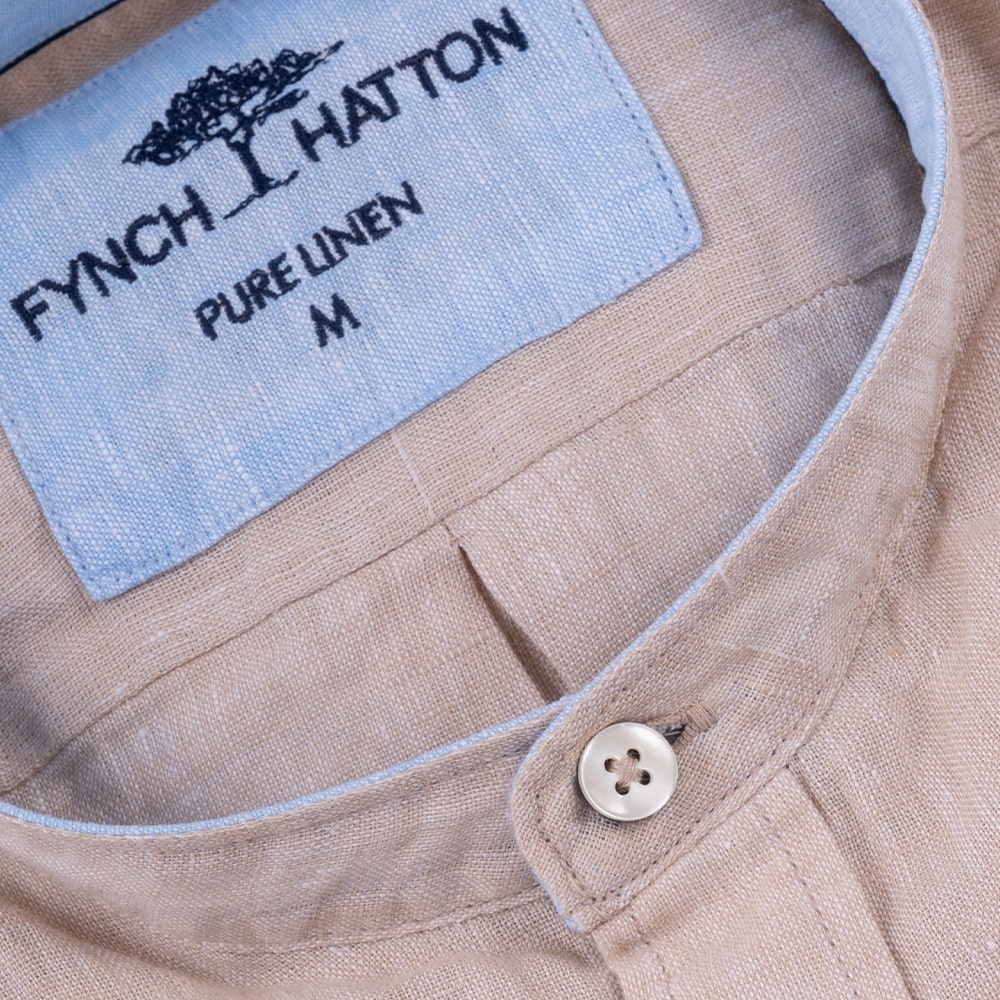 Fynch-Hatton Μπεζ Πουκάμισο 100% Λινό - 1513  6008