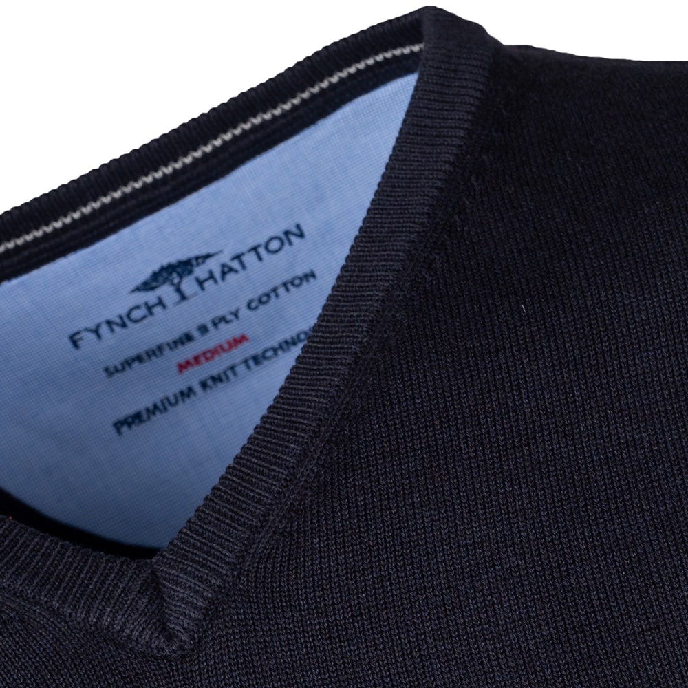 Fynch-Hatton Μπλε Καζάκα V Neck - 1514  214