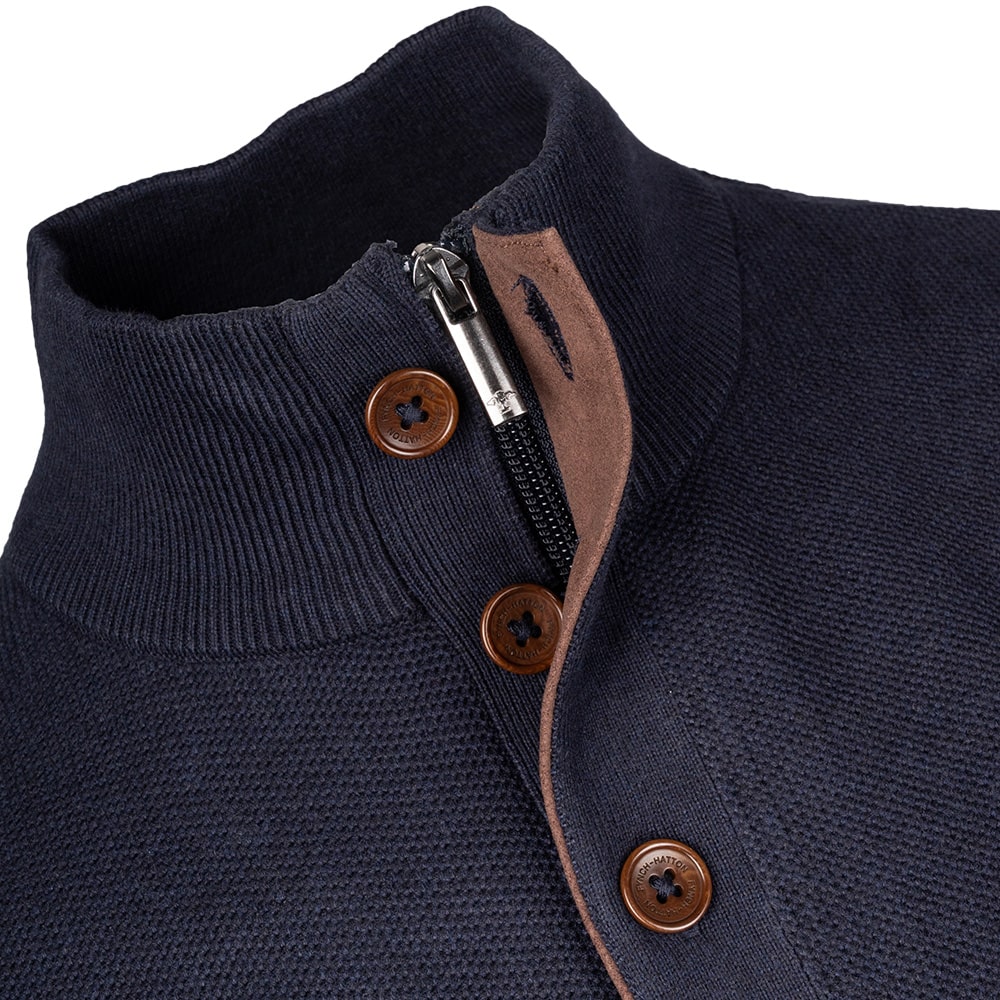 Fynch-Hatton Μπλε Half Zip - 1514  219