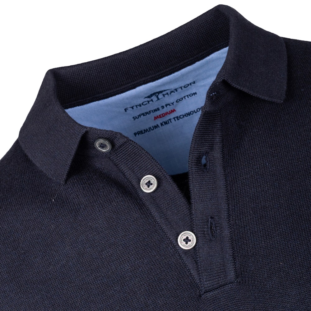 Fynch-Hatton Μπλε Μακρυμάνικο polo - 1514  242