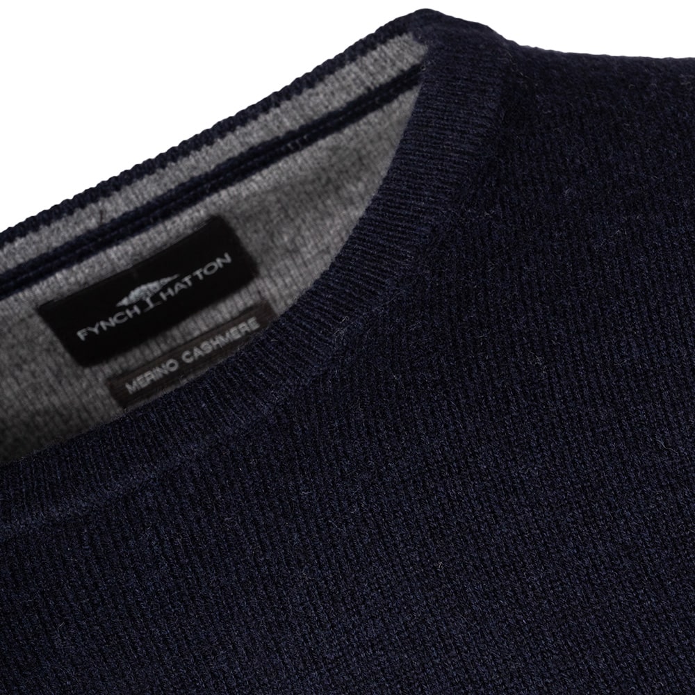 Fynch-Hatton Μπλε Πουλόβερ C Neck - 1514  800