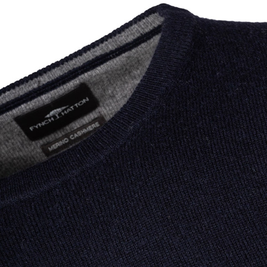 Fynch-Hatton Μπλε Πουλόβερ C Neck - 1514  800
