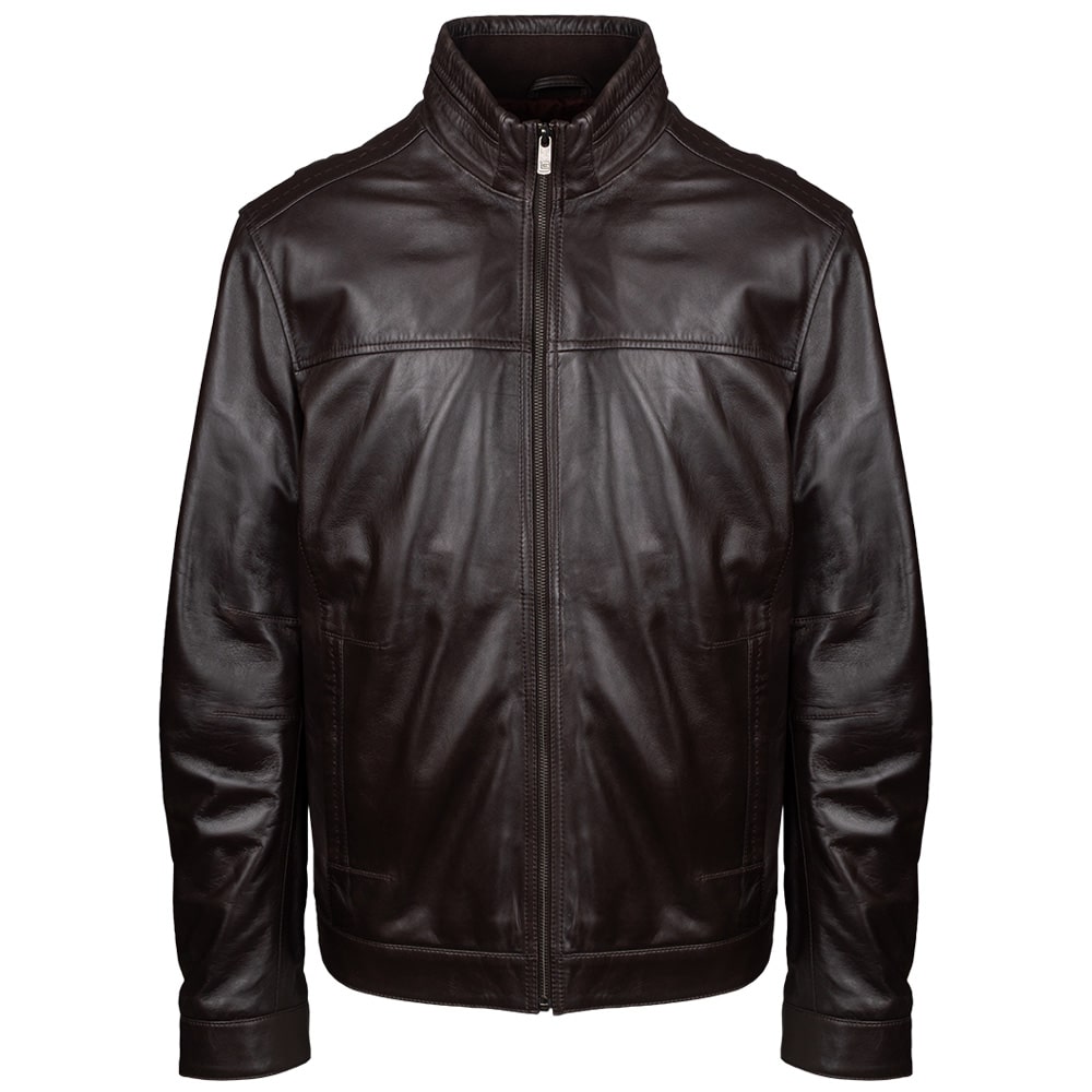 Guy Laroche Καφέ Δερμάτινο Μπουφάν 100% Leather - 731