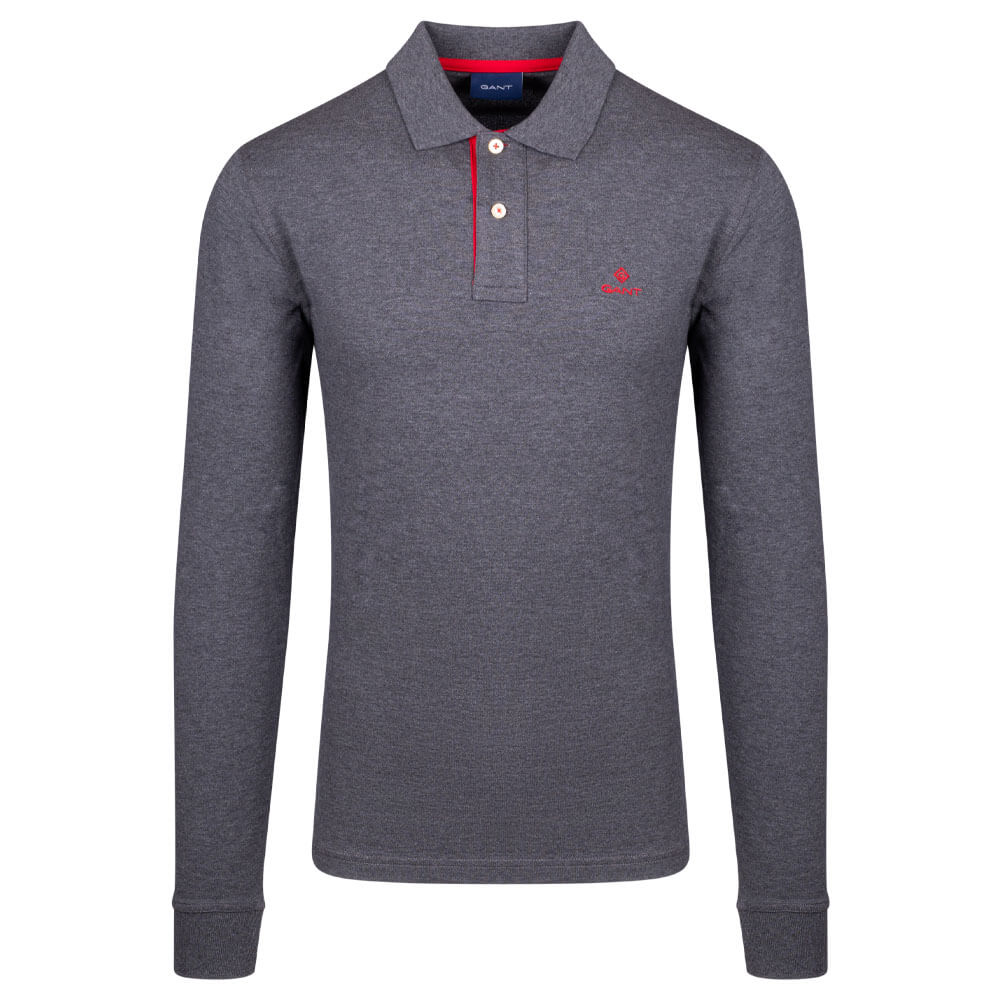 Gant Γκρι Μακρυμάνικο polo - 3G2055003