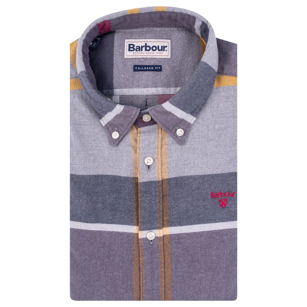 BARBOUR Πουκάμισο Γκρι Καρό Button Down - 3BRMSH4994 