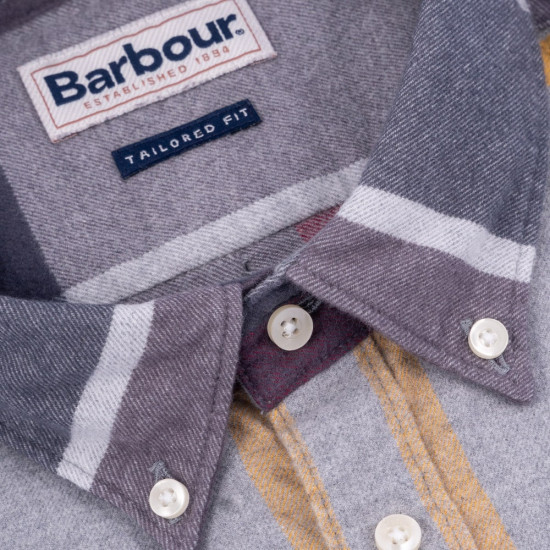 BARBOUR Πουκάμισο Γκρι Καρό Button Down - 3BRMSH4994 