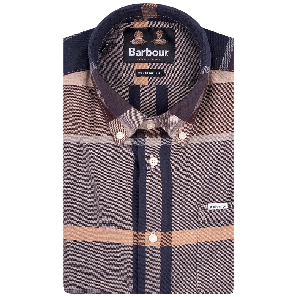 Barbour Πουκάμισο Μπεζ Καρό Button Down - 3BRMSH5382 