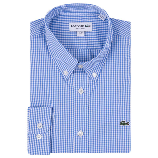 Lacoste Γαλάζιο Καρό Πουκάμισο Button Down - 3CH2932
