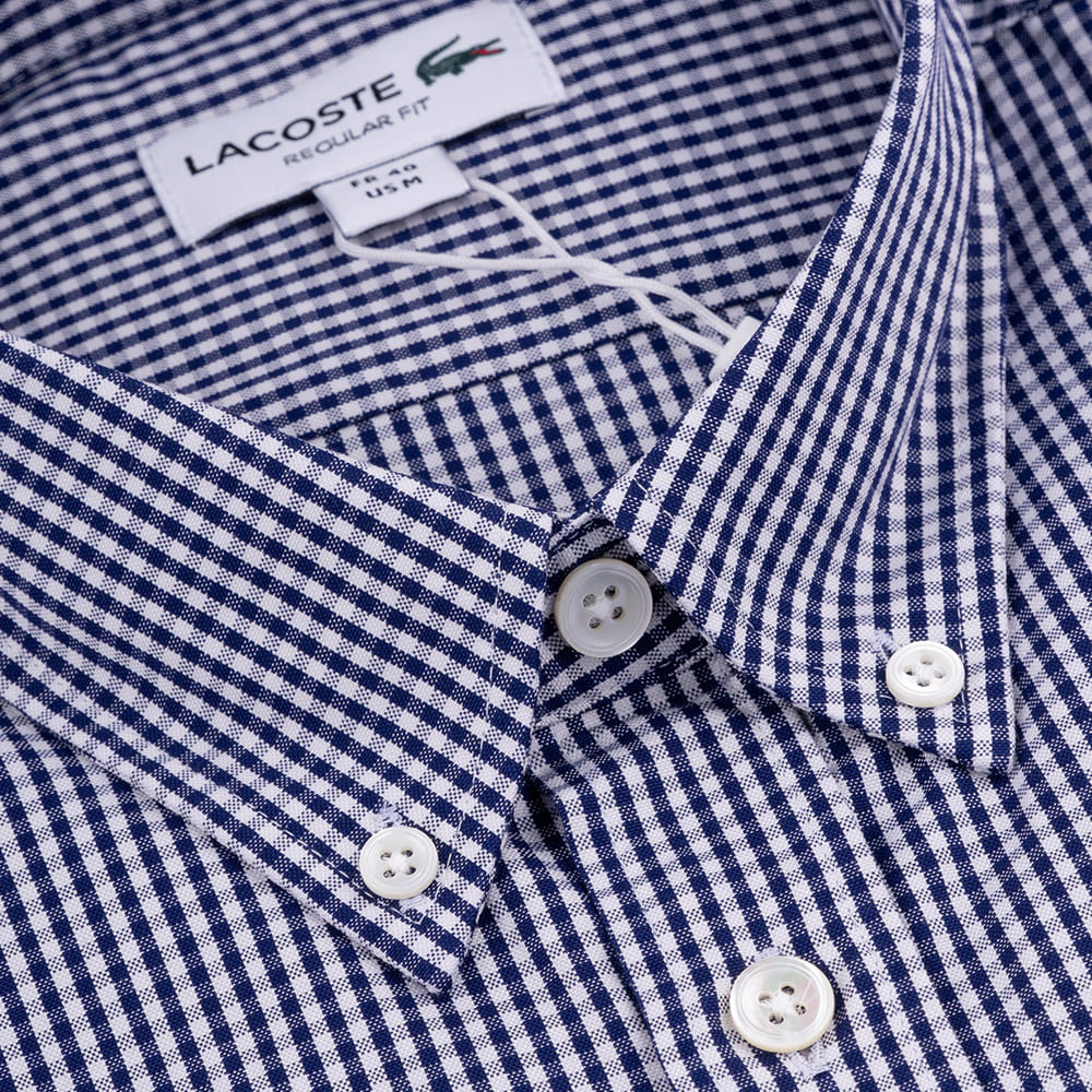 Lacoste Μπλε Καρό Πουκάμισο Button Down - 3CH2932