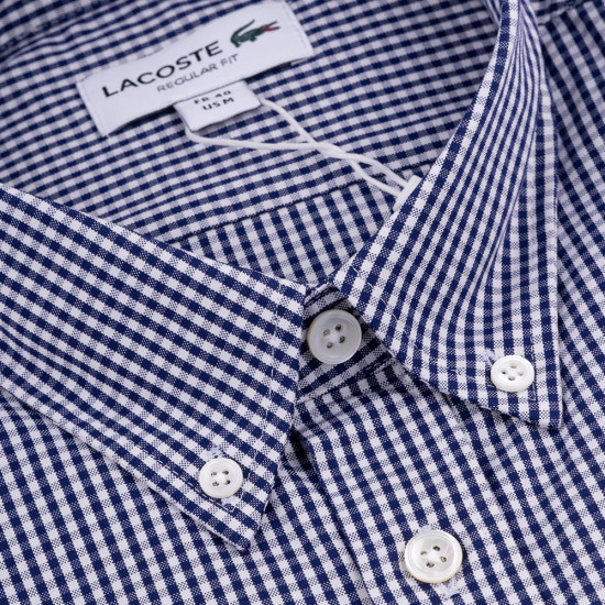 Lacoste Μπλε Καρό Πουκάμισο Button Down - 3CH2932