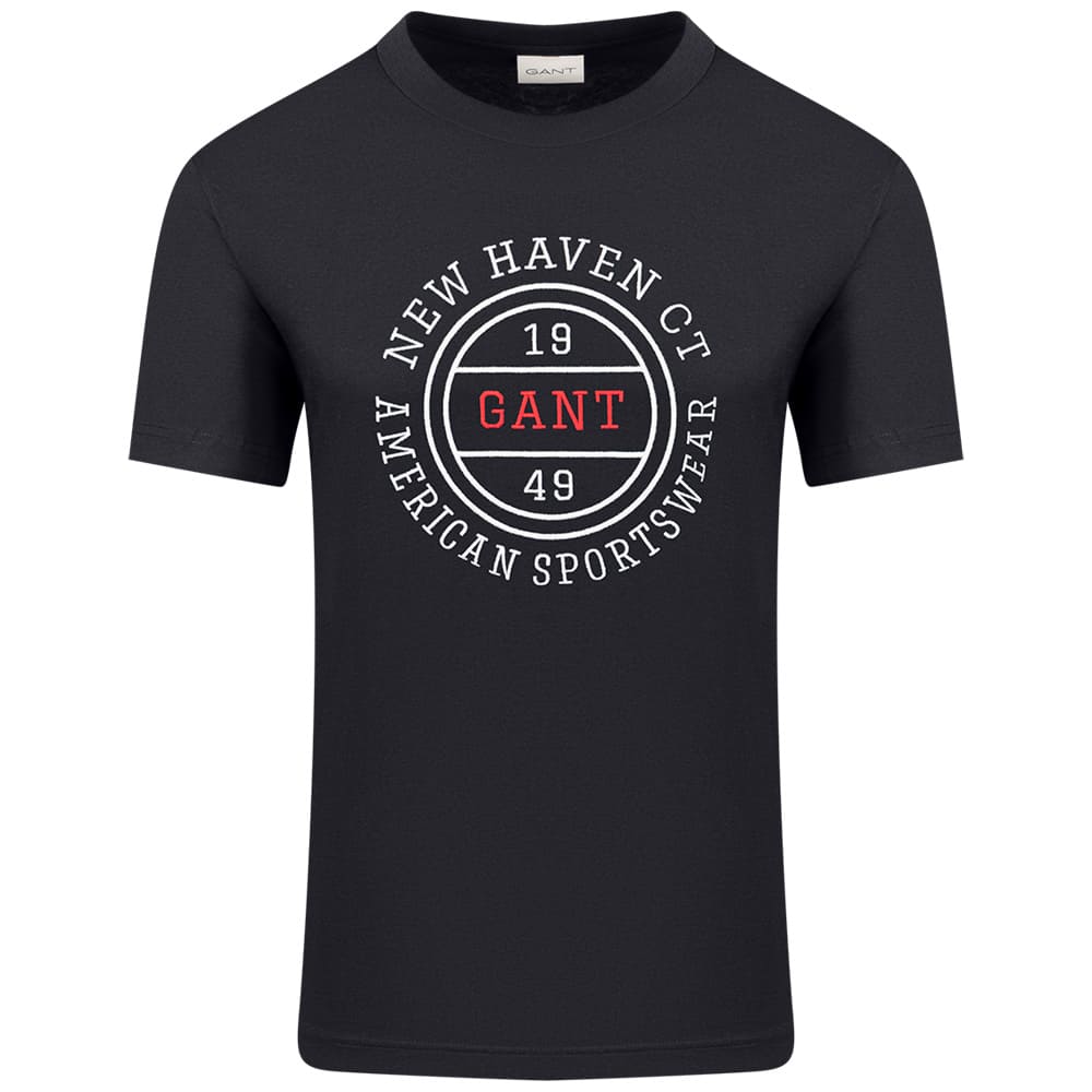 Gant Μαύρο T-shirt C Neck - 3G2003403