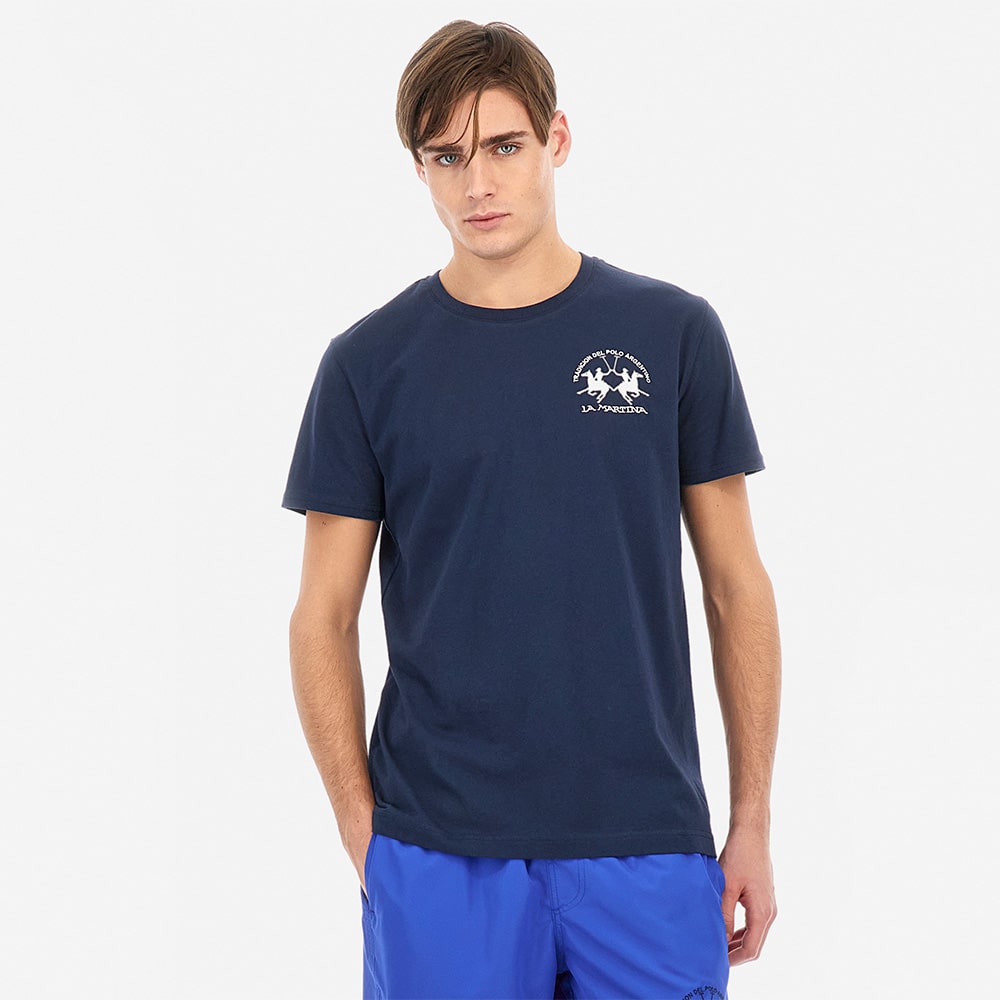La Martina Μπλε T-shirt C Neck - 3LMMAR009